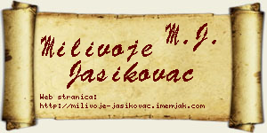 Milivoje Jasikovac vizit kartica